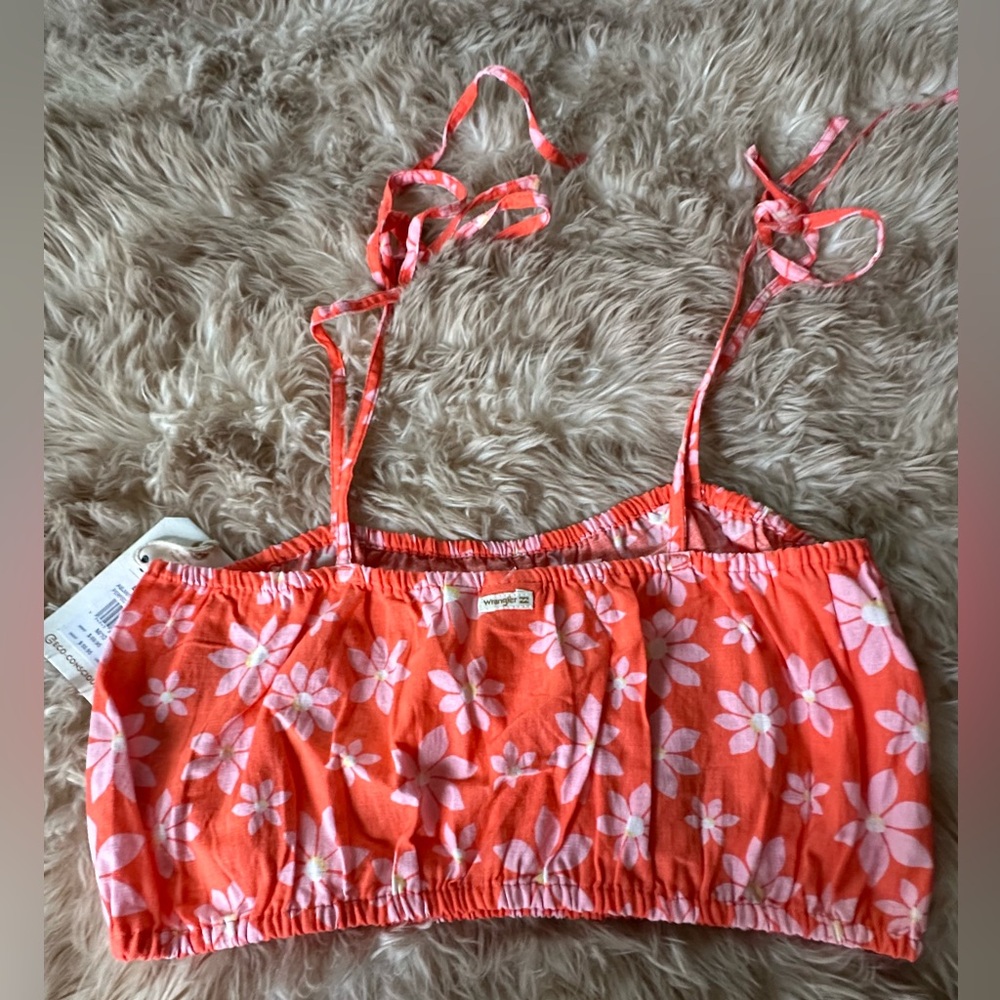 Billabong Coral Pink Floral Crop Top